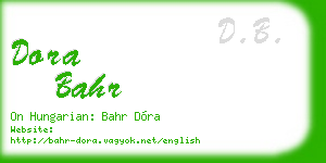 dora bahr business card